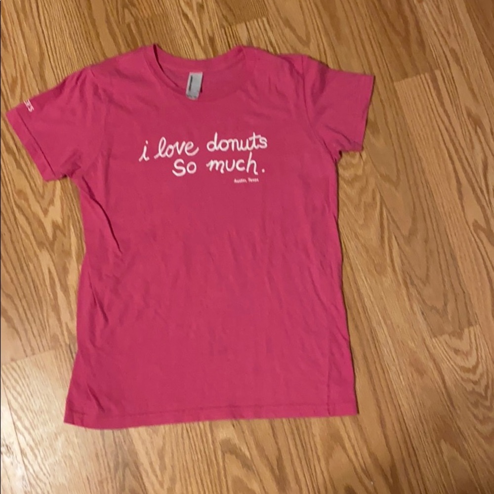 hot pink “i love donuts so much” girls shirt